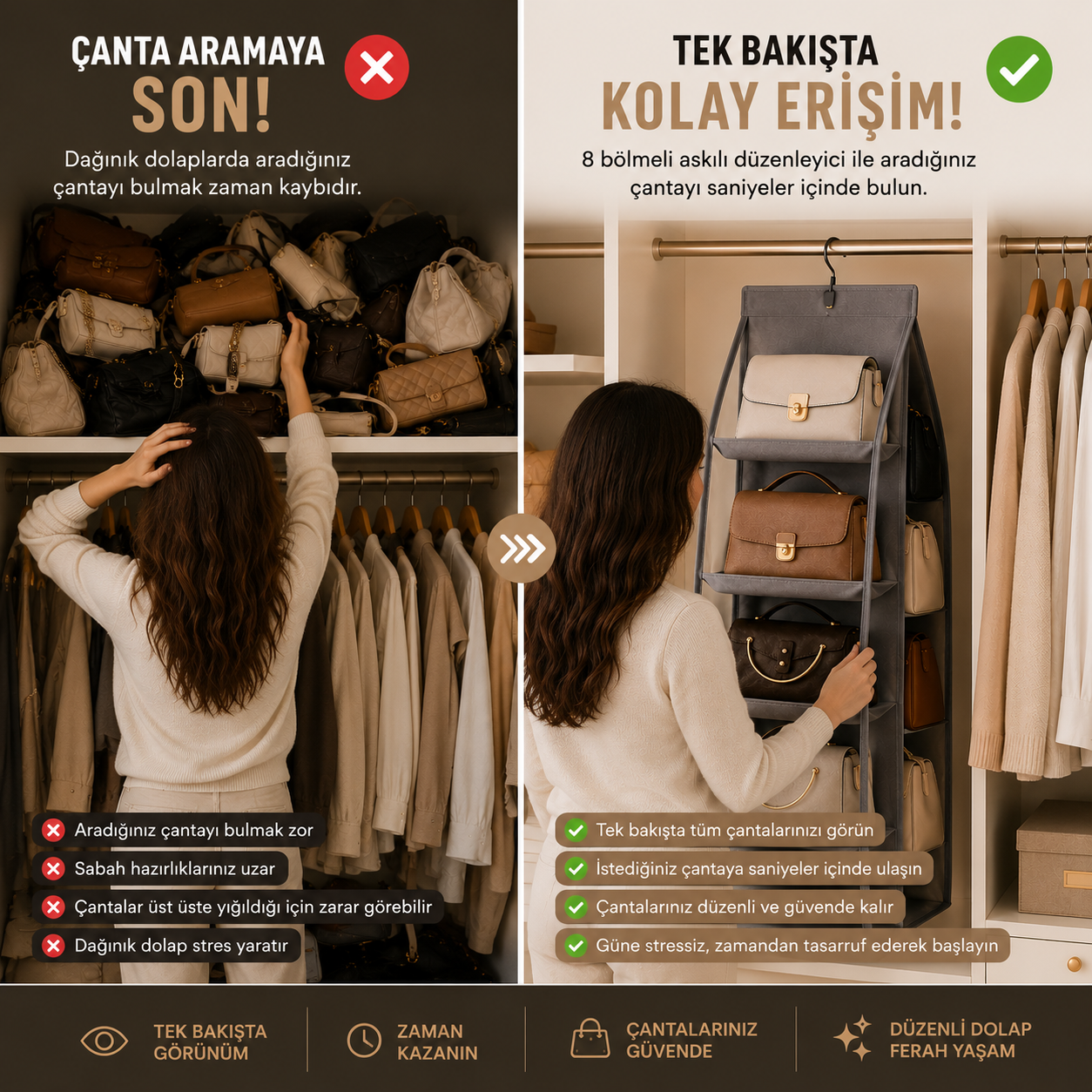 Premium Askılı Çanta Organizeri